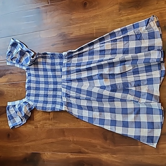 Old Navy Fit & Flare Flutter-Sleeve Gingham Mini Dress small TALL - Picture 12 of 12